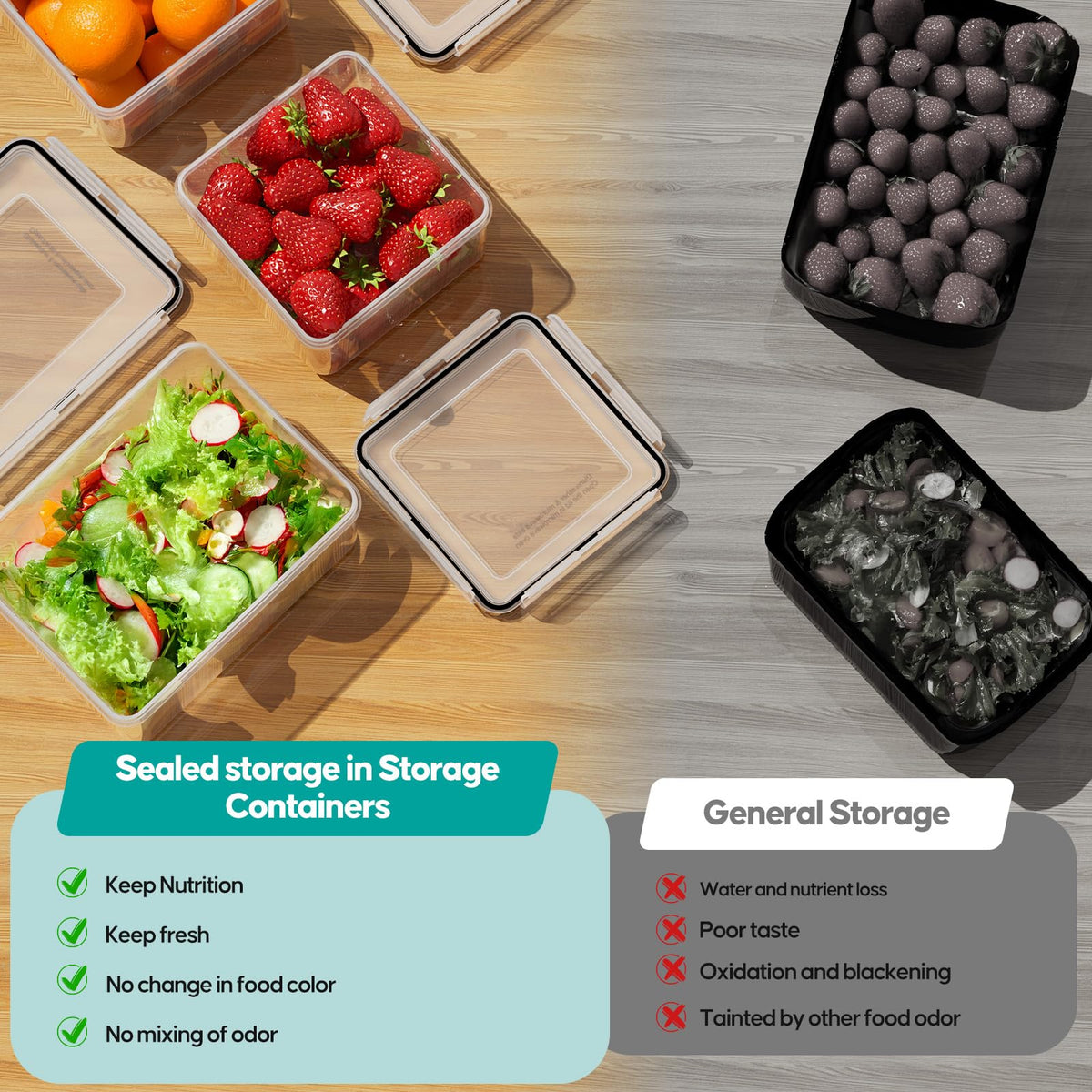 Topchase square 40oz container provides clear visibility for pantry organization