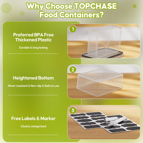 TOPCHASE stackable nesting design helps save fridge and pantry space.