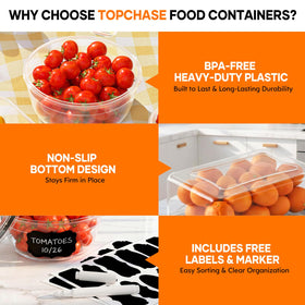 TOPCHOICE freezer-safe containers preserve freshness in the freezer