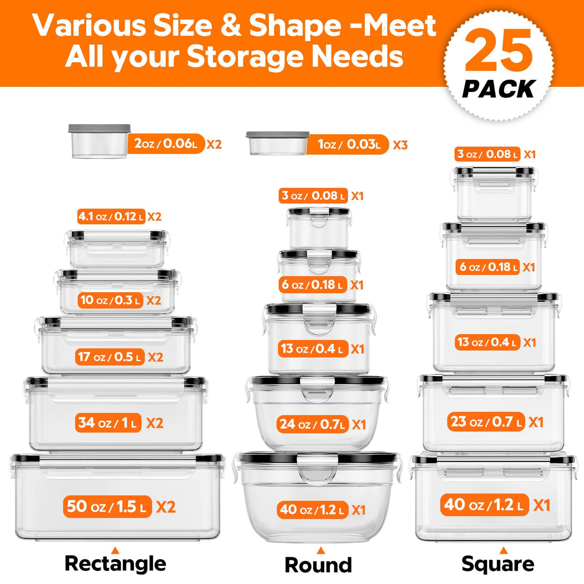 TOPCHOICE stackable design saves pantry space