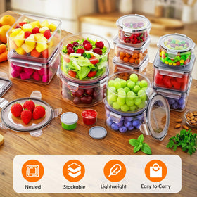 TOPCHOICE variety of rectangular, round, and square containers