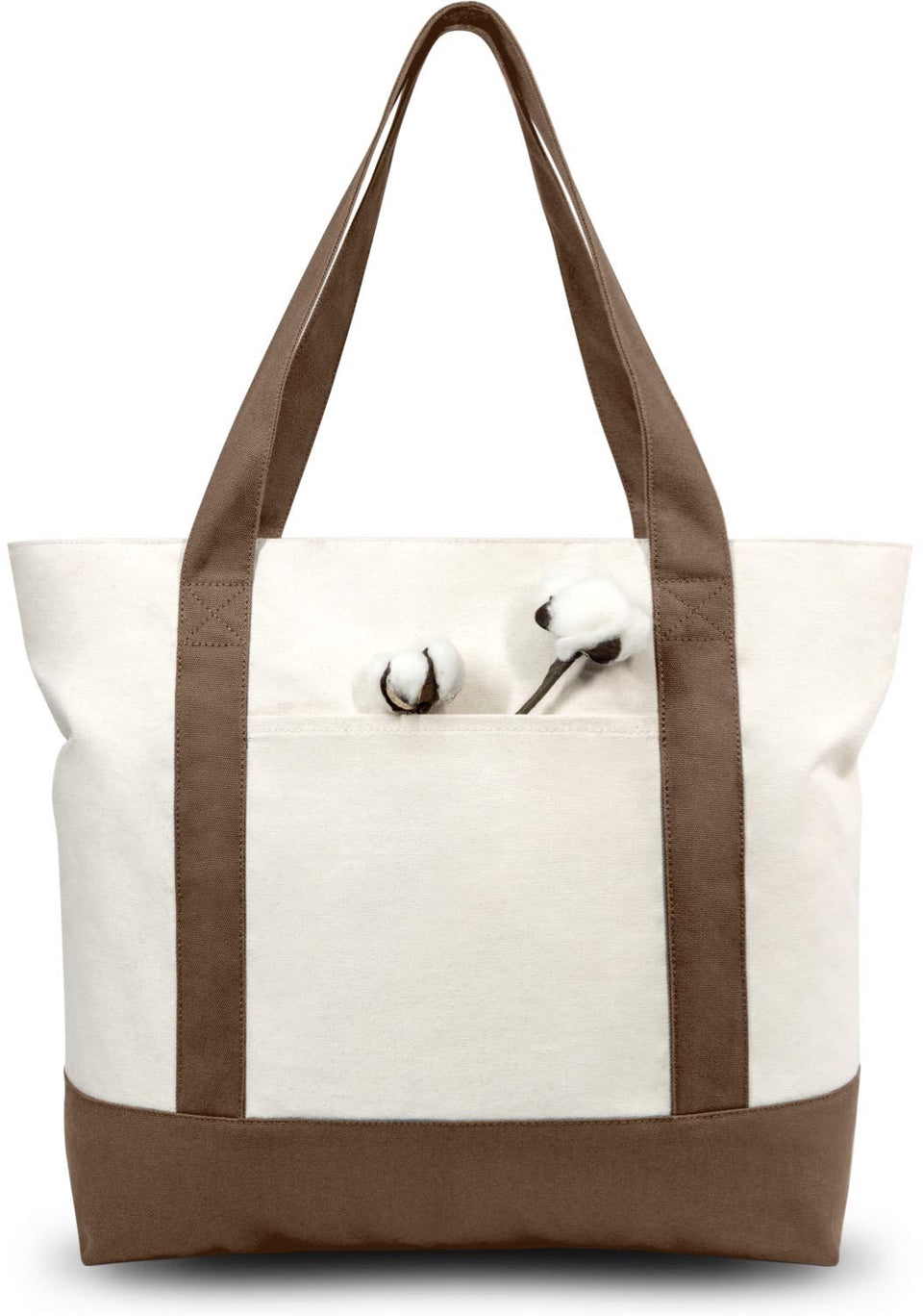 TopDesign 1-pack canvas tote exterior pocket for quick access