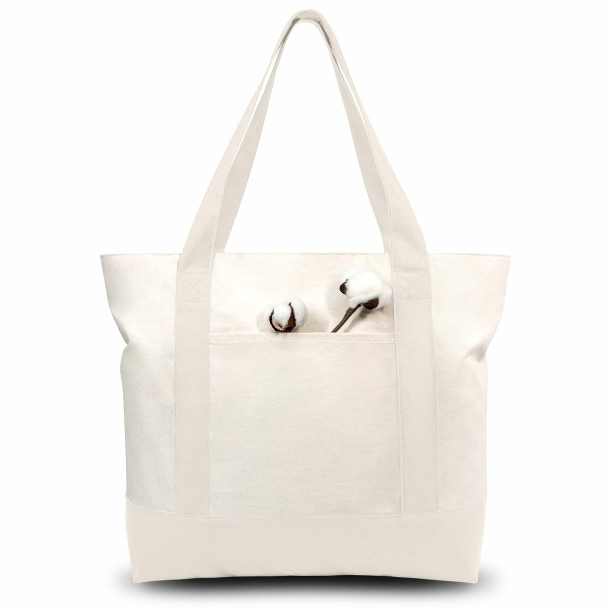 TOPDesign 6 pack canvas tote with external pocket for organized small items.