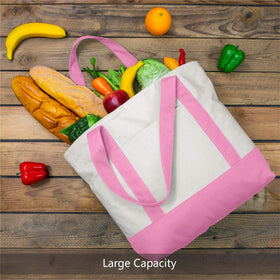 TOPDesign tote exterior pocket detail demonstrates organized storage for small items