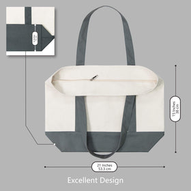 TOPDesign tote with 25-inch handle; easy shoulder carry.