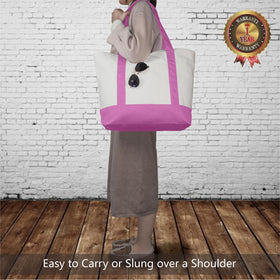 TopDesign tote bag with top zipper closure keeps belongings secure on outings.