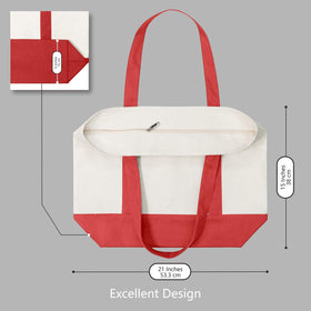 TOPDesign tote includes a secure top zipper to keep contents protected.