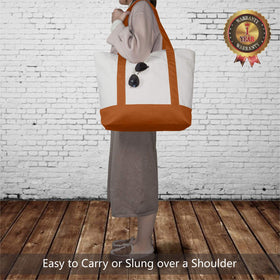 TOPDesign tote bag with zipper closure keeps belongings secure during travel