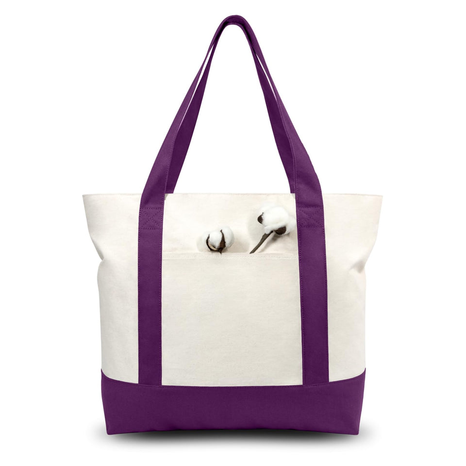TOPDesign tote bag with external pocket for easy access during errands.