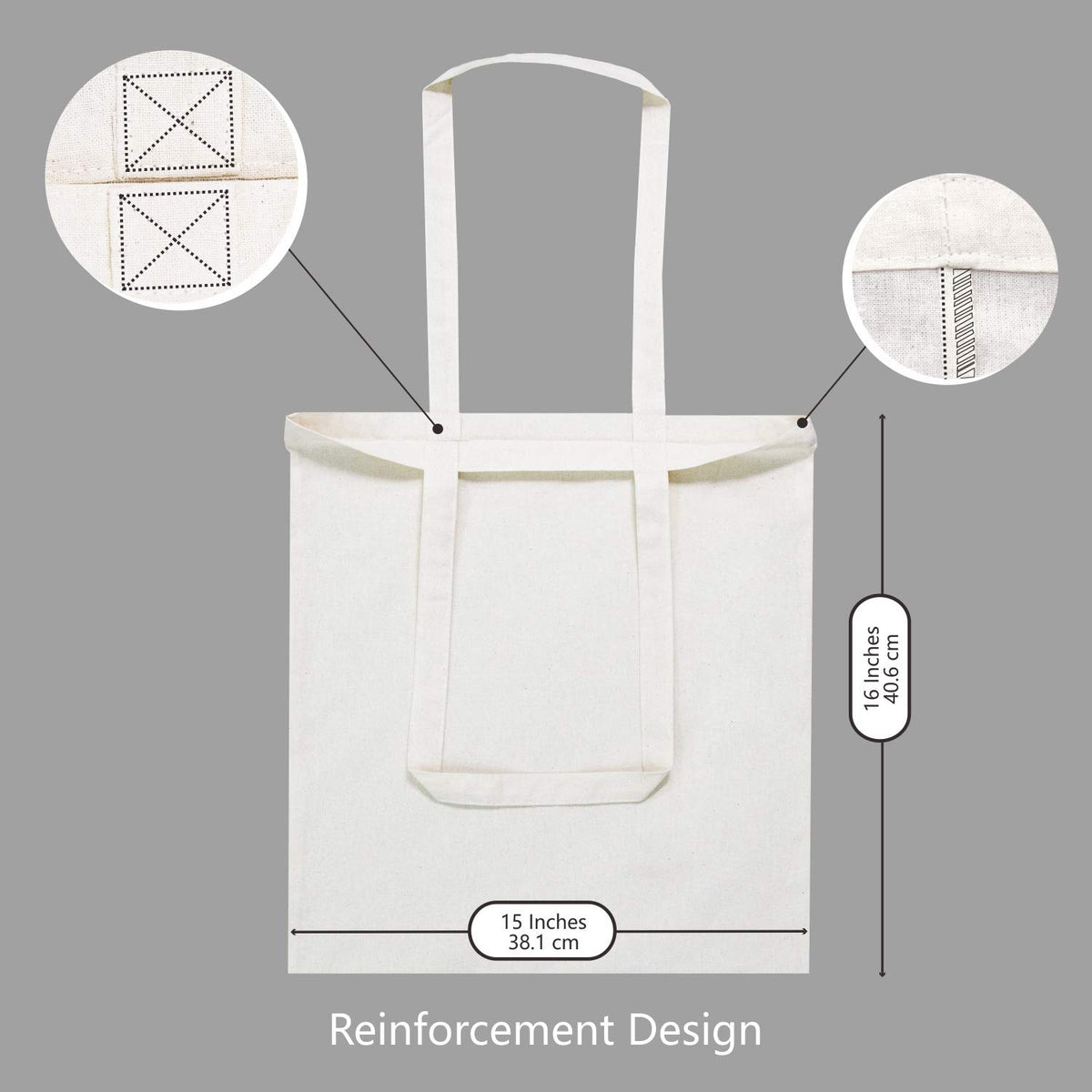 TopDesign cotton tote made from 100% natural material with durable stitching.