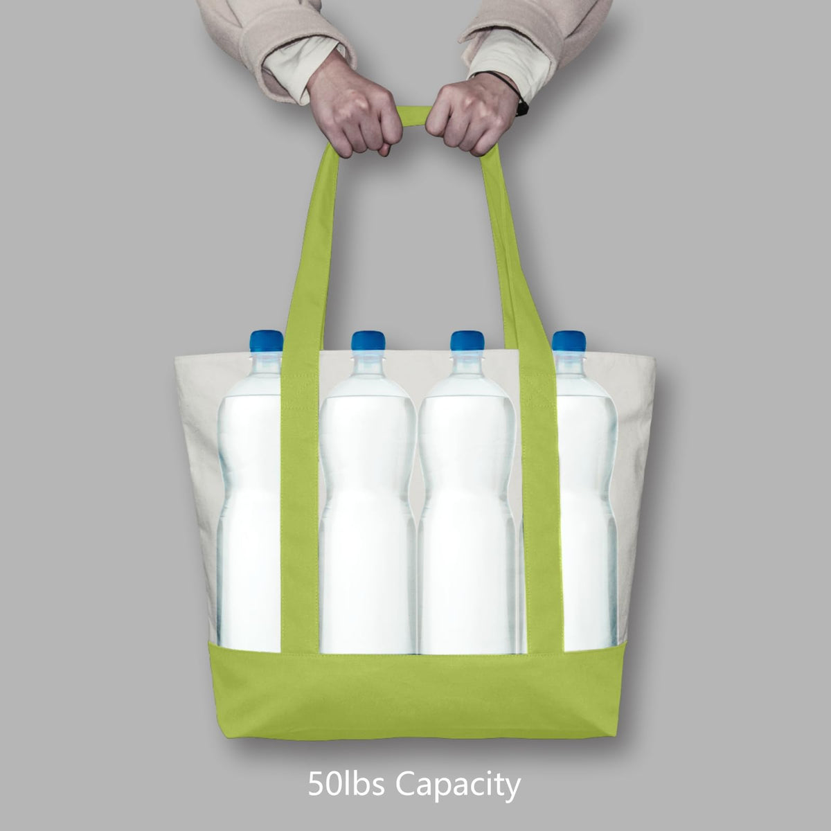 TopDesign tote with outside pocket for quick-access small items