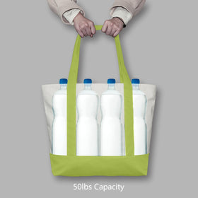 TopDesign tote with outside pocket for quick-access small items