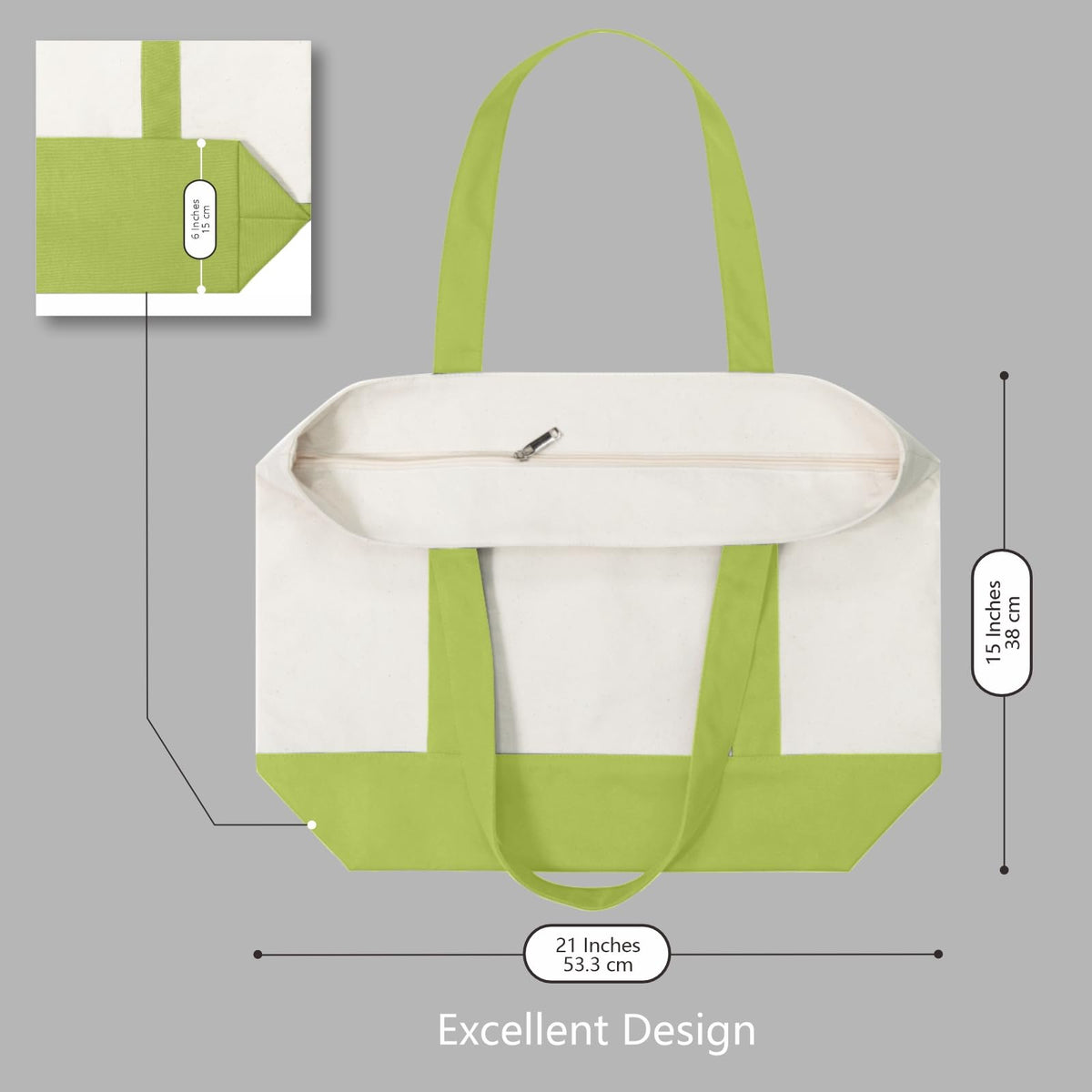 TopDesign tote features a comfortable over-the-shoulder 25-inch strap