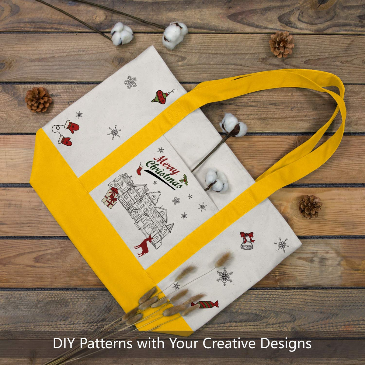 TopDesign tote bag top zipper closure keeps valuables secure.