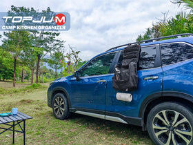 TOPJUM Camp Kitchen Organizer 16-inch laptop compatibility supports mobile office use.