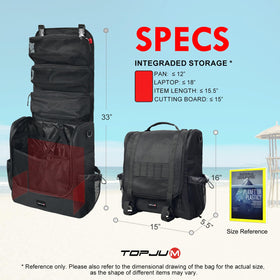 TOPJUM Camp Kitchen Organizer detachable front mesh panel provides quick access.