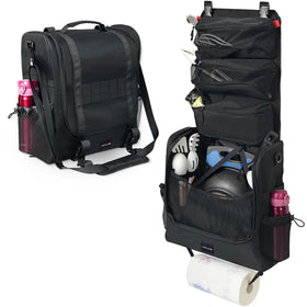 TOPJUM Camp Kitchen Organizer open main compartment for cookware storage and easy access.