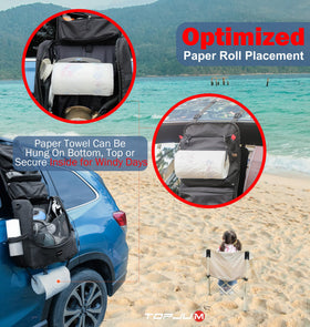 TOPJUM Camp Kitchen Organizer paper towel holder option keeps towels dry and accessible.