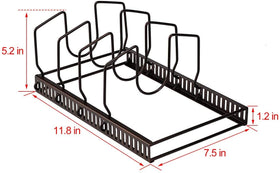 Toplife 7-dividers adjustable compartments provide customizable lid storage.