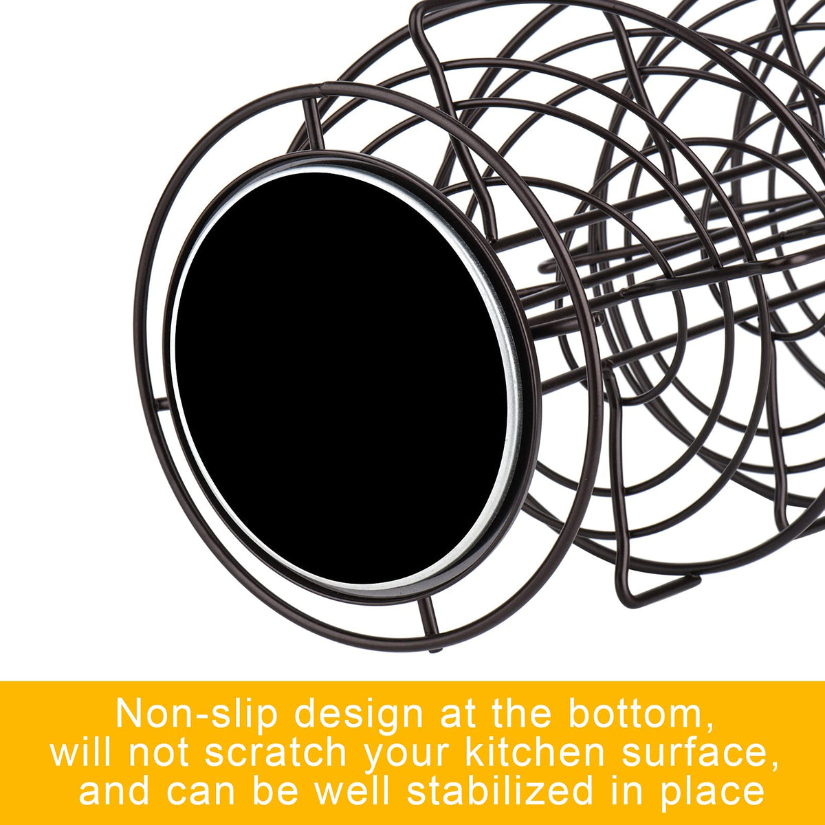 Toplife non-slip base keeps the rack steady while grabbing eggs