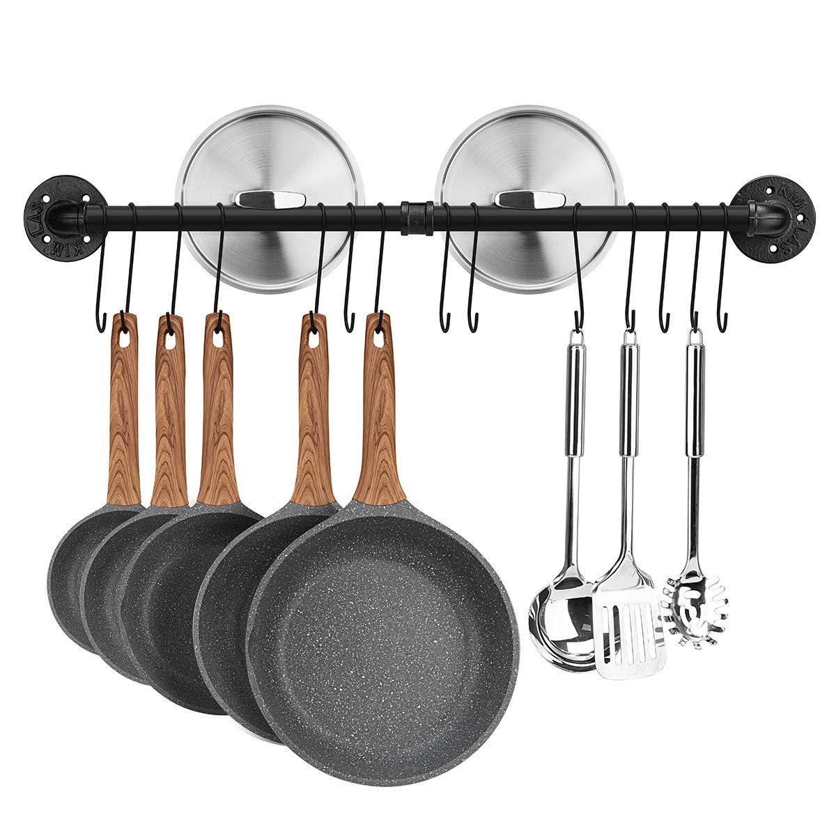 Toplife pot rack 315-inch wall mount shows sturdy cookware organization.