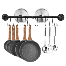 Toplife pot rack 315-inch wall mount shows sturdy cookware organization.