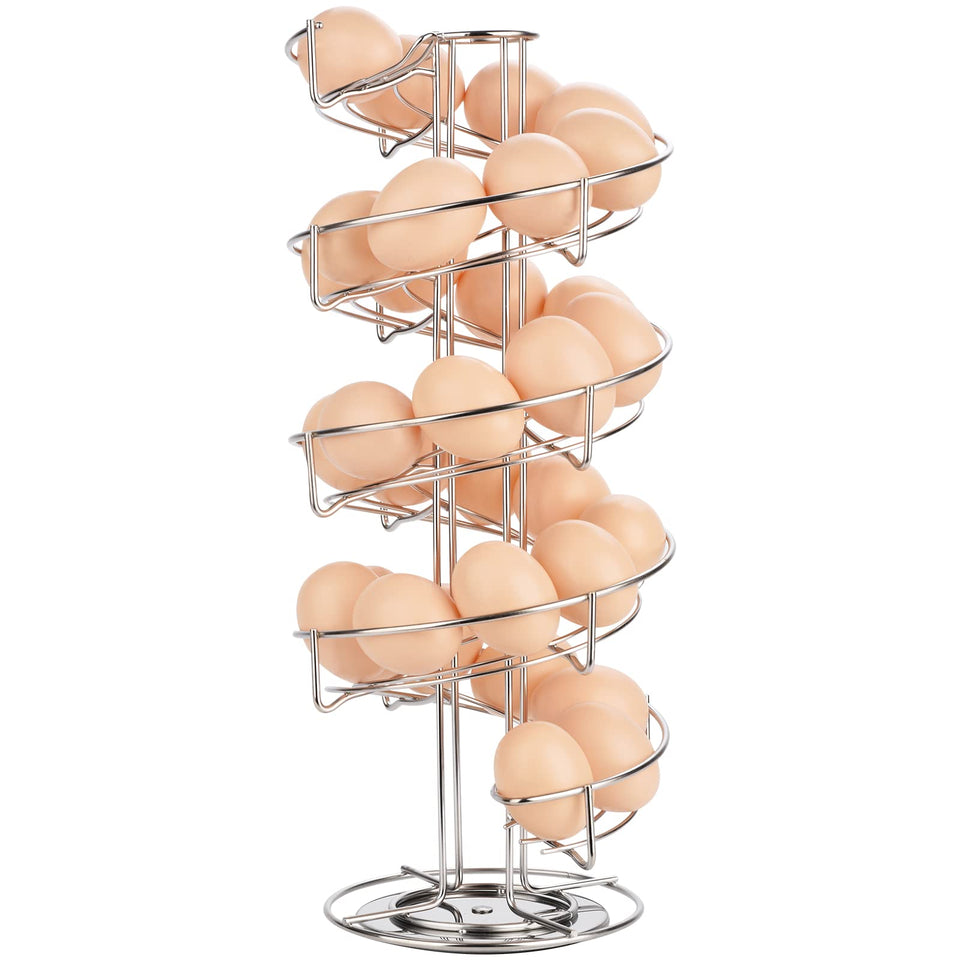 Toplife spiral egg skelter displays eggs neatly and saves counter space.