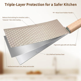 TOPLUCKY 8-inch slicer delivering even, smooth slices.