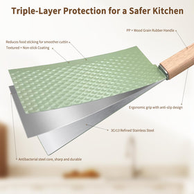 TOPLUCKY utility knife with green handle for versatile daily prep.