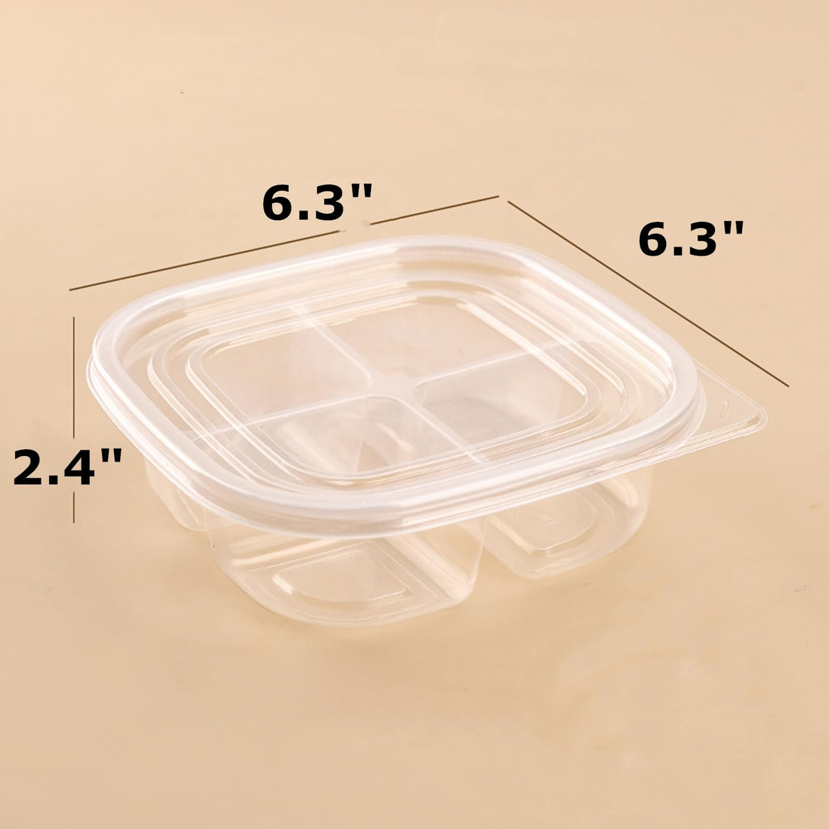 ToppYuanZea four-compartment meal container ideal for portion control and meal prep.