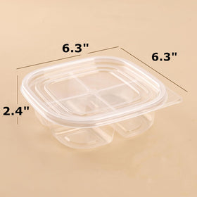 ToppYuanZea four-compartment meal container ideal for portion control and meal prep.
