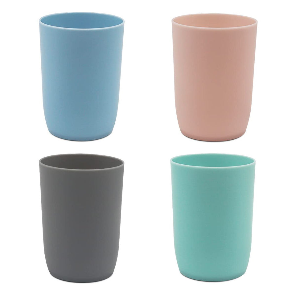 Topsky toothbrush cup 4-pack keeps countertops tidy and convenient for daily brushing.