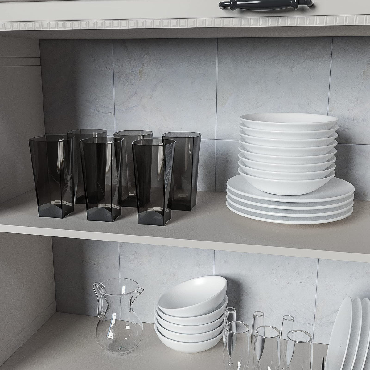 Top-spring clear plastic cups with glass-like appearance for stylish table setup