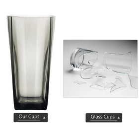 Top-spring plastic tumbler with thick base for stability