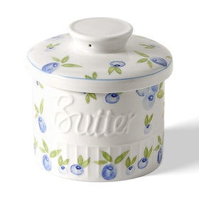 Toptier butter crock with water line keeps butter soft on the counter for easy spreading