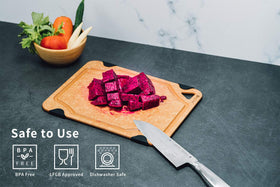 Toptier cutting board juice groove keeps counters clean