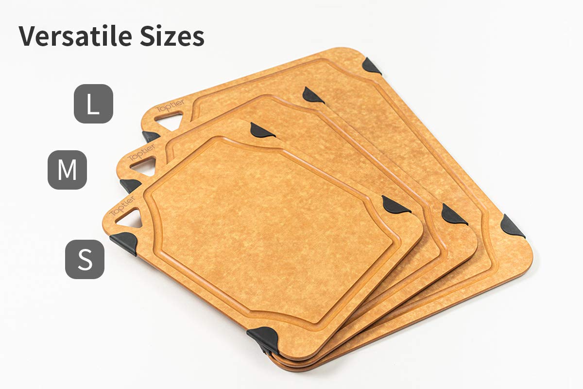 Toptier cutting board knife-friendly surface protects blades