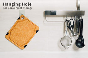 Toptier cutting board serving tray for cheese bread and fruit
