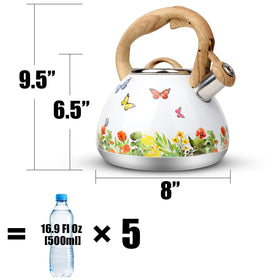 Toptier tea kettle with loud whistle alerts you when water boils for busy kitchens.