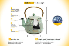 TOPTIER teapot enamel interior closeup preserves true tea taste