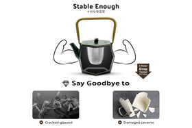 Toptier teapot with removable infuser for loose tea brewing