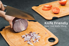 Toptier cutting board is dishwasher safe for easy cleaning.