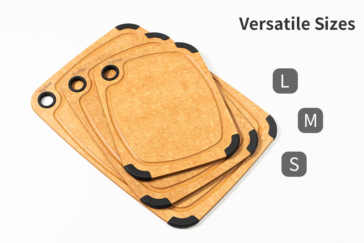 Toptier board includes an easy-grip hole for convenient storage.