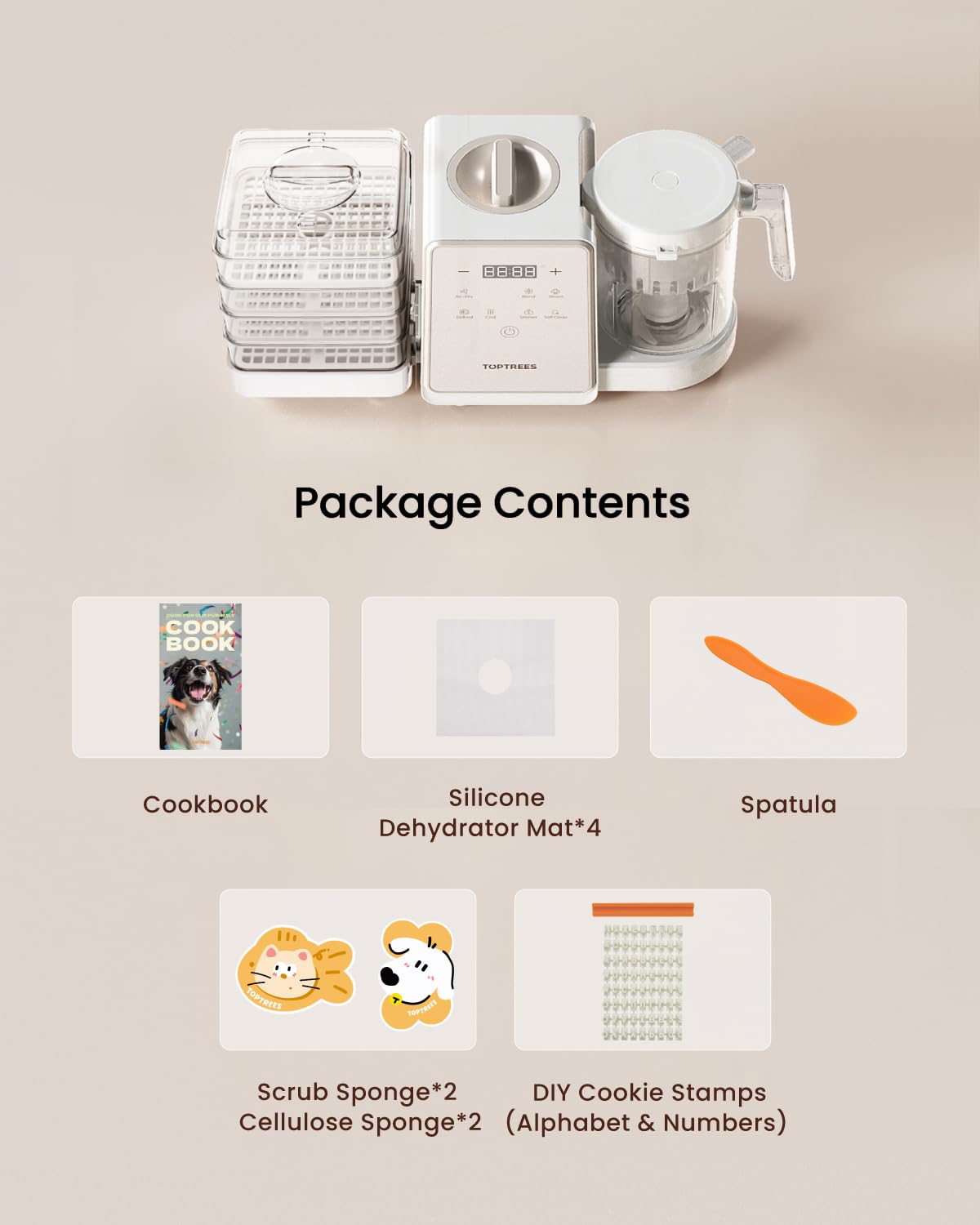TOPTREES Pet Fresh Maker compact design fits modern kitchens and counters.