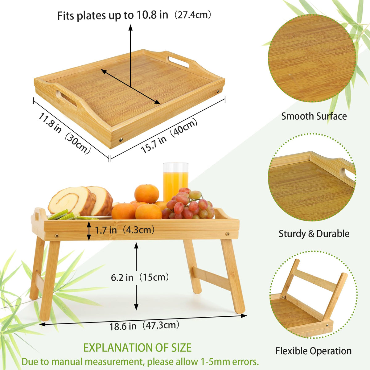 Topulors bamboo serving tray with eco friendly natural finish.