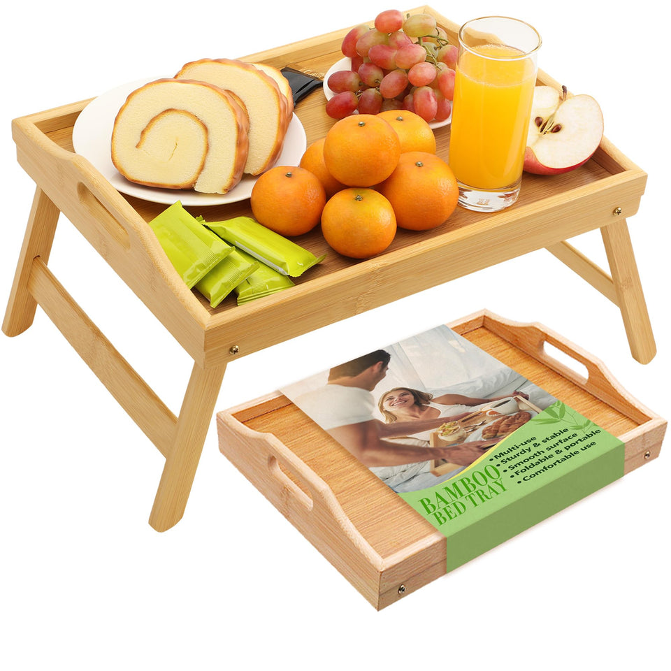 Topulors breakfast bed tray with folding legs for easy meals in bed.