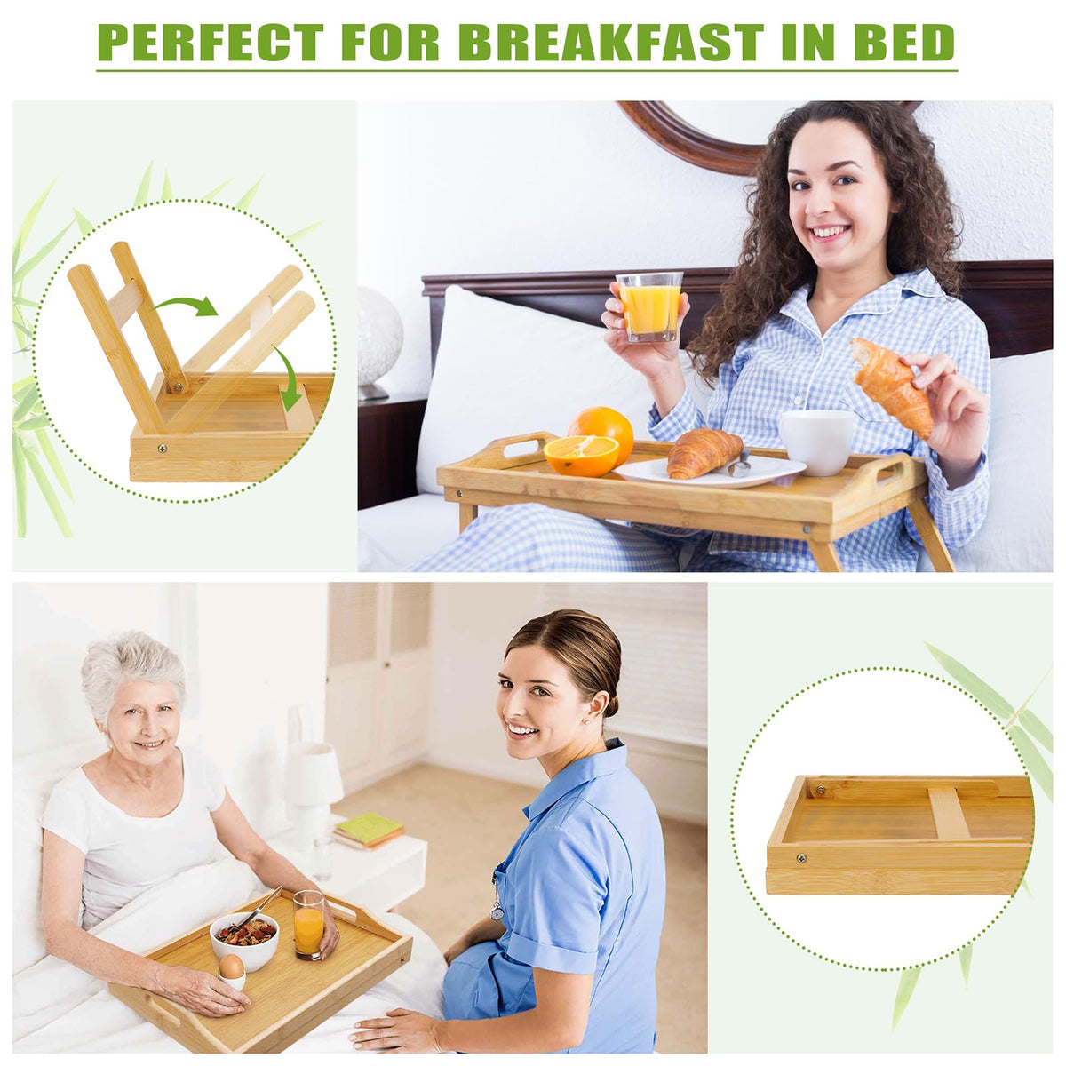 Topulors foldable bed table for dining and working on a sofa or bed.