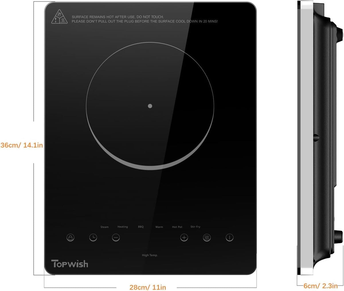 TOPWISH flat-bottom cookware compatibility for even heating