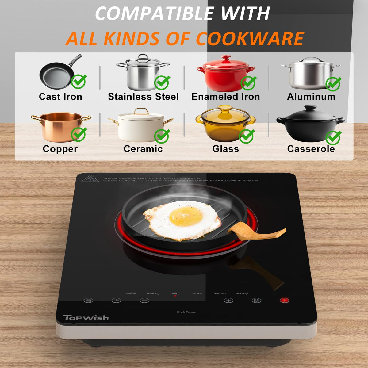 TOPWISH six cooking functions offer versatile meal options
