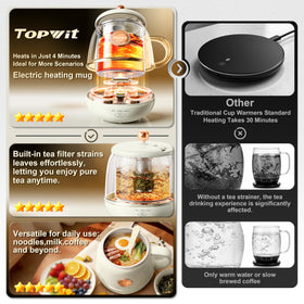 TopWit 14oz cup with tea infuser for quick brews on the go